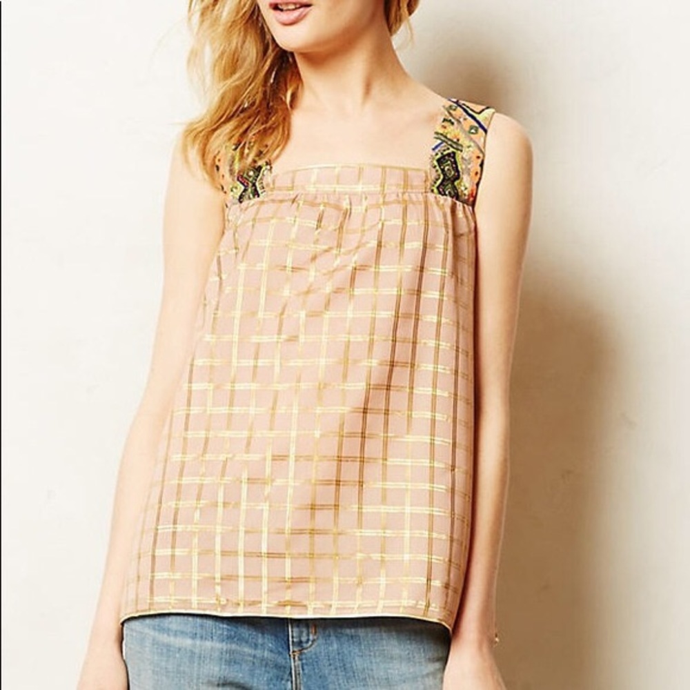 Vineet Bahl/Anthropologie Embroidered Swing Tank